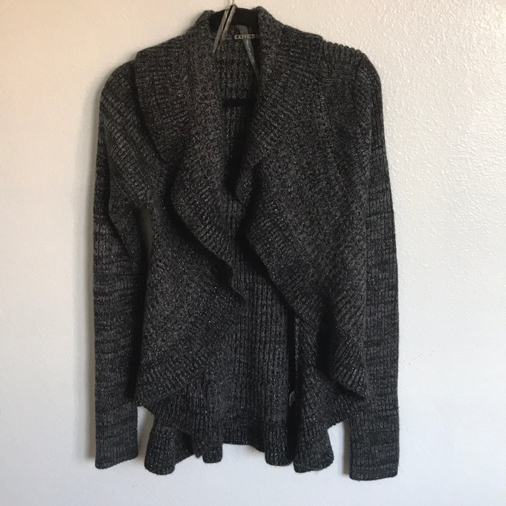 Sliver black gray cardigan
